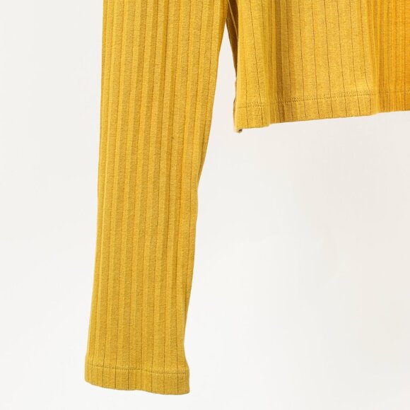 Marni Chartreuse Cotton Ribbed-Knit Mock Neck Top - Picture 5 of 11